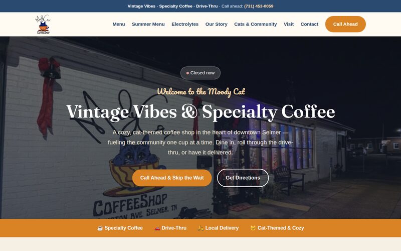 Coffee Shops & Cafés website built by We Made It Marketing